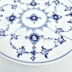 Musselmalet Riflet Sidetallerken nr. 1-300. sortering 1