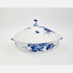 Bl Blomst Svejfet Ovalt Lgfad nr. 10-1702. sortering 1