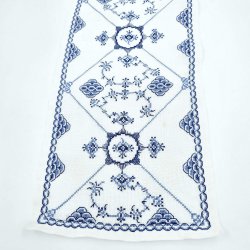 Musselmalet Halvblonde Hndbroderet Lber  