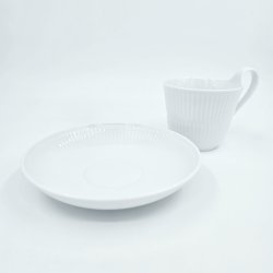 Royal Copenhagen Hvid Riflet Hjhankskop &amp; Underkop nr. 093 / 094. sortering 1