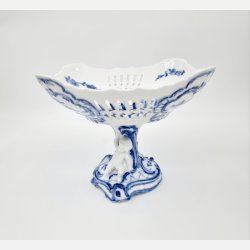 Bl Blomst Svejfet Opsats P Rokokofod nr. 10-1630. sortering 2 Sjlden 