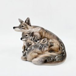 Royal Copenhagen Figur R�v Med Unger nr. 1788. sortering 2  