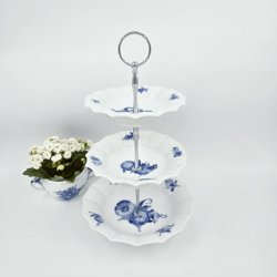 Bl Blomst Kantet 3 Etagers Opsats.