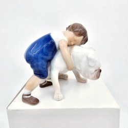 B &amp; G Figur Dreng Med Bulldog nr. 1790. Sortering 1 