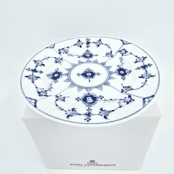 Musselmalet Riflet Sidetallerken nr. 1-300. sortering 1