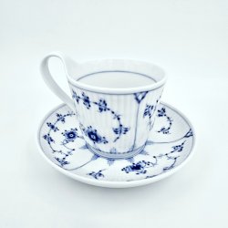 Musselmalet Riflet Hjhankskop &amp; Underkop nr. 093 / 094. sortering 2 