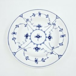 Musselmalet Riflet Dyb Tallerken nr. 1-500. sortering 2 Hotelporceln 