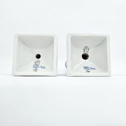 Musselmalet Riflet Lysestage nr. 1-15. sortering 1 