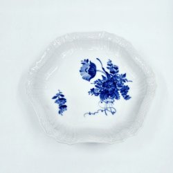 Bl� Blomst  Svejfet Sekskantet Fad nr. 10-1527. sortering 1  