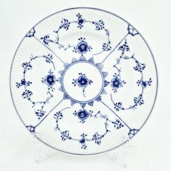 Musselmalet Riflet Kagetallerken nr. 1-181. sortering 2  