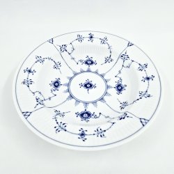 Musselmalet Riflet Dyb Tallerken nr. 604. sortering 1