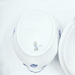 Bl� Blomst Flettet Terrin &amp; Underfad nr. 10-8134. sortering 3  