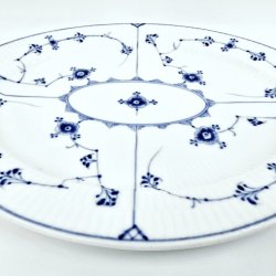 Musselmalet Riflet Ovalt fad nr. 1-345. sortering 1  