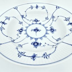 Musselmalet Riflet Dyb Tallerken nr. 1-167. sortering 2 