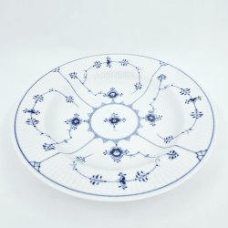 Musselmalet Riflet Dyb Tallerken nr. 1-165. sortering 2 