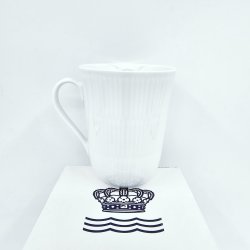 Royal Copenhagen Hvid Riflet Krus nr. 497. sortering 1  