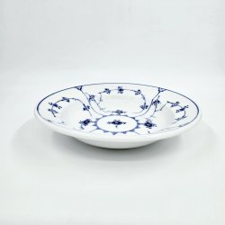 Musselmalet Riflet Dyb Tallerken nr. 1-500. sortering 2 Hotelporceln 