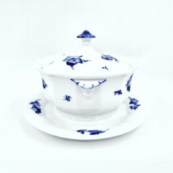 Bl� Blomst Kantet Sovsesk�l nr. 10-8602. sortering 2 Sj�lden 