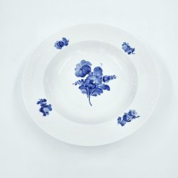Bl� Blomst Flettet Dyb Tallerken nr. 10-8106. sortering 3 