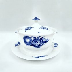 Bl� Blomst Kantet Sovsesk�l nr. 10-8602. sortering 2 Sj�lden 