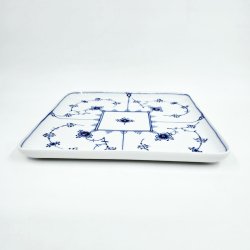 Musselmalet Riflet Firkantet Tallerken nr. 720. sortering 2