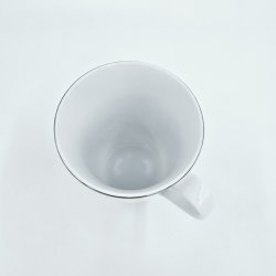 Royal Copenhagen Hvid Riflet Platin Krus nr. 497. sortering 1  