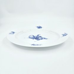 Bl� Blomst Kantet Ovalt Fad nr. 10-8605. sortering 1  