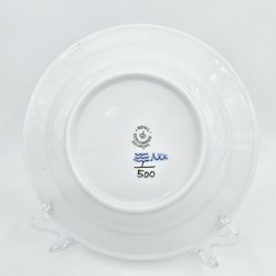 Musselmalet Riflet Dyb Tallerken nr. 1-500. sortering 1 Hotelporceln 