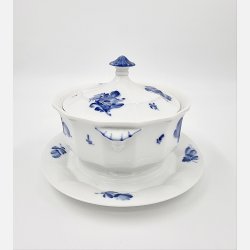 Bl blomst Kantet Sovseskl nr. 10-8602. sortering 1 Sjlden 