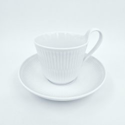 Royal Copenhagen Hvid Riflet Hjhankskop &amp; Underkop nr. 093 / 094. sortering 1