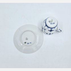 Musselmalet Riflet Espressokop nr. 1-80. sortering 2 