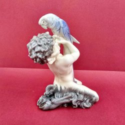 Royal Copenhagen Figur Faun Med Papegje nr. 752. sortering 1 