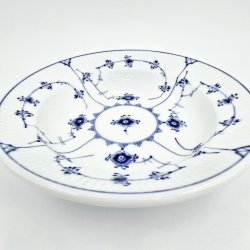 Musselmalet Riflet Dyb Tallerken nr. 1-500. sortering 2 Hotelporceln 