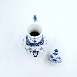 Musselmalet Helblonde Portions Kaffekande nr. 1-1030. sortering 2 