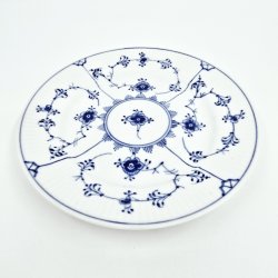 Musselmalet Riflet Kagetallerken nr. 1-181. sortering 2  