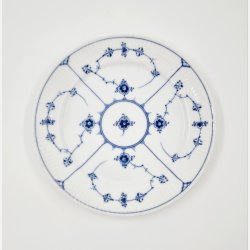 Musselmalet Riflet Middagstallerken nr. 1-183. sortering 2 