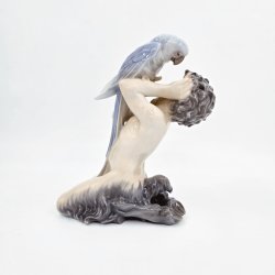 Royal Copenhagen Figur Faun Med Papegje nr. 752. sortering 3 