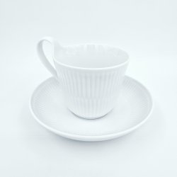 Royal Copenhagen Hvid Riflet Hjhankskop &amp; Underkop nr. 093 / 094. sortering 1