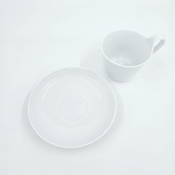 Royal Copenhagen Hvid Riflet Hjhankskop &amp; Underkop nr. 093 / 094. sortering 1