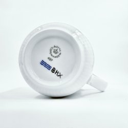 Royal Copenhagen Hvid Riflet Platin Krus nr. 497. sortering 1  