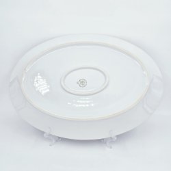 Bl Tone Ovalt Fad Med Guldkant nr. 15. sortering 2 