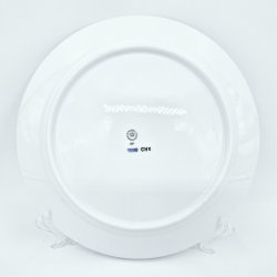 Royal Copenhagen Hvid Riflet Platin Middagstallerken nr. 627. sortering 2  