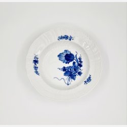 Bl Blomst Svejfet Stor Dyb Tallerken nr. 10-1614. sortering 1
