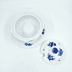 Bl� Blomst Kantet Sovsesk�l nr. 10-8602. sortering 2 Sj�lden 