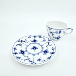 Musselmalet Riflet Espressokop nr. 1-298. sortering 2 