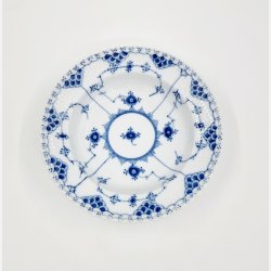 Musselmalet Helblonde Dyb Tallerken nr. 604. sortering 1 