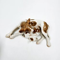 B &amp; G Figur Pointer Med Hvalpe nr. 2111. sortering 1