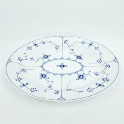 Musselmalet Riflet Ovalt fad nr. 97. sortering 1 