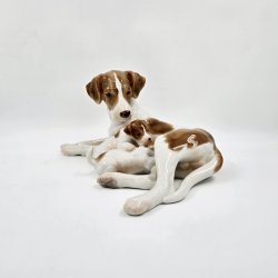 B &amp; G Figur Pointer Med Hvalpe nr. 2111. sortering 1