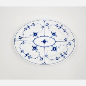 Musselmalet Riflet Ovalt fad nr. 1-351. sortering 1